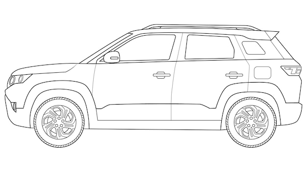 Coche suv premium en vector de color brillante Ilustración de vector de color brillante plano de coche realista