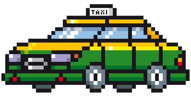 Coche de taxi de dibujos animados