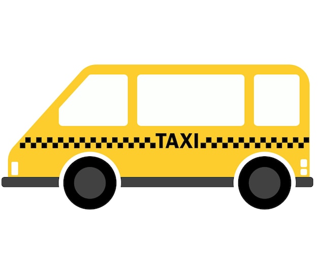 Coche de taxi de vector de elemento de diseño en estilo plano