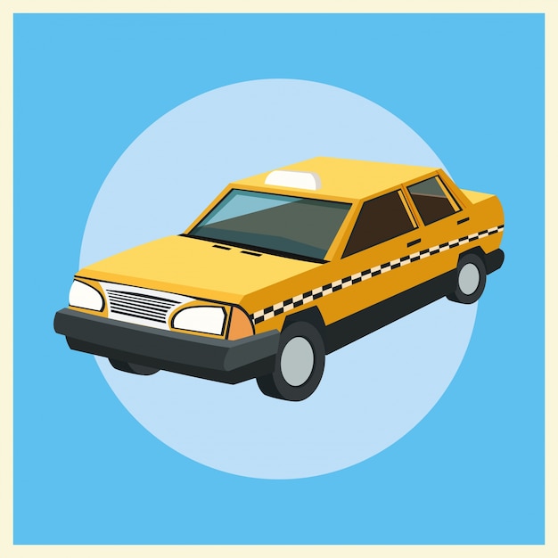 Vector coche de taxi