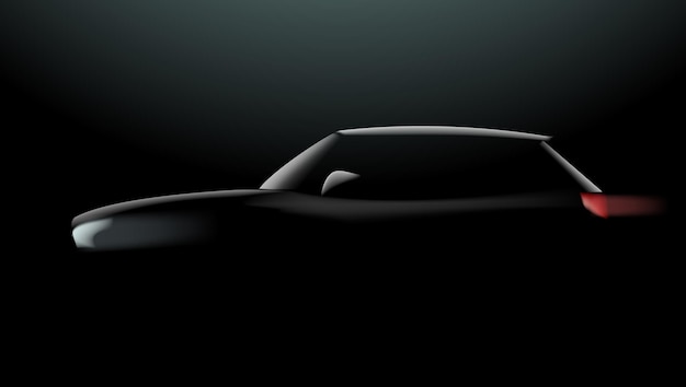Coche todoterreno realista en la vista lateral oscura