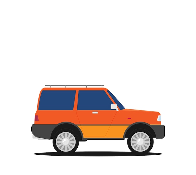 Coche todoterreno vectorial en estilo plano