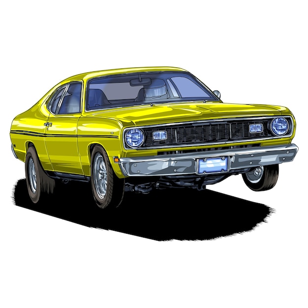 Coche de velocidad de carreras aislado sobre fondo blanco para póster, estampado de camiseta, elemento comercial, contenido de redes sociales, blog, pegatina, vlog y tarjeta. ilustración vectorial.