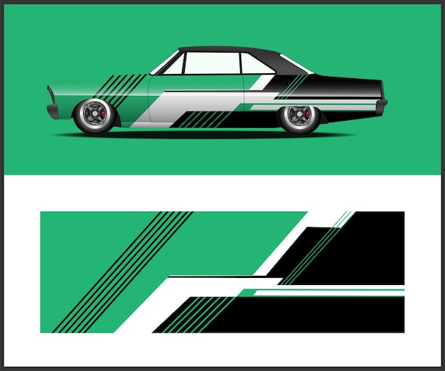 Un coche verde y blanco con la palabra vado en el lateral.