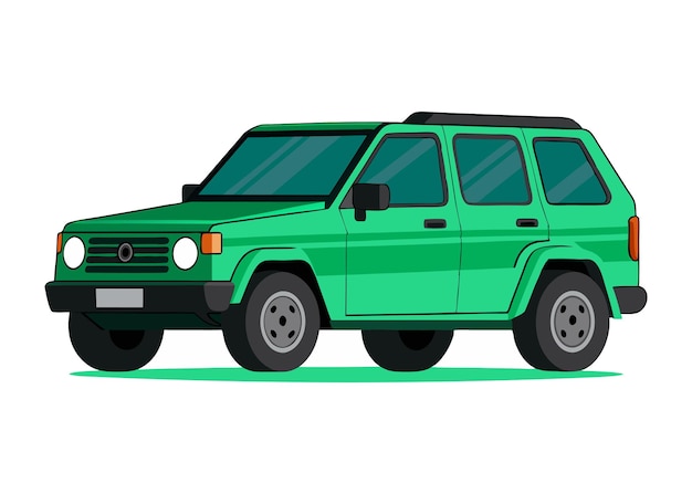 un coche verde con un capó que dice "Ford" en la parte delantera