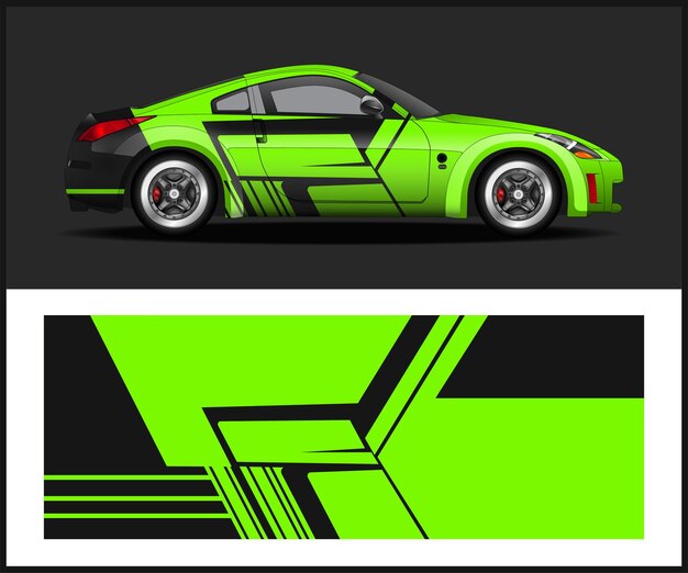 Coche verde con fondo negro y la palabra fastrack en el lateral.