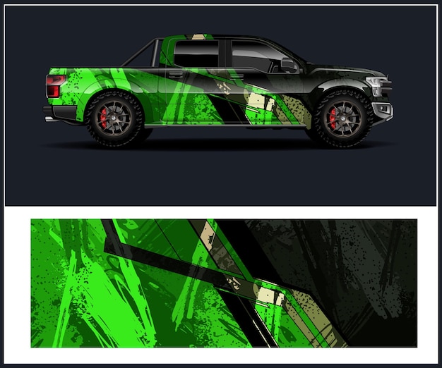 un coche verde y negro con las palabras "camo" en el lado