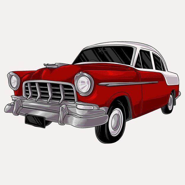 Coche Vintage dibujado a mano