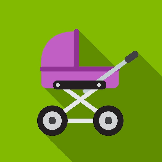 Cochecito de bebé plano icono ilustración aislada vector señal símbolo