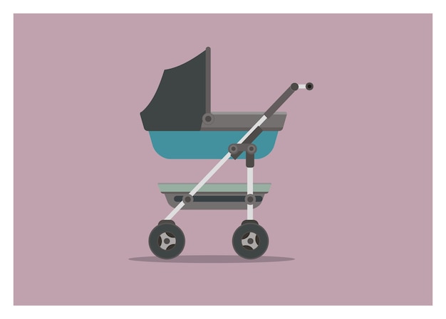 El cochecito para bebés Ilustración plana simple