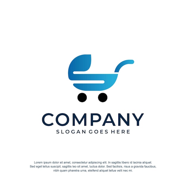 cochecito logotipo inicial s premium vector