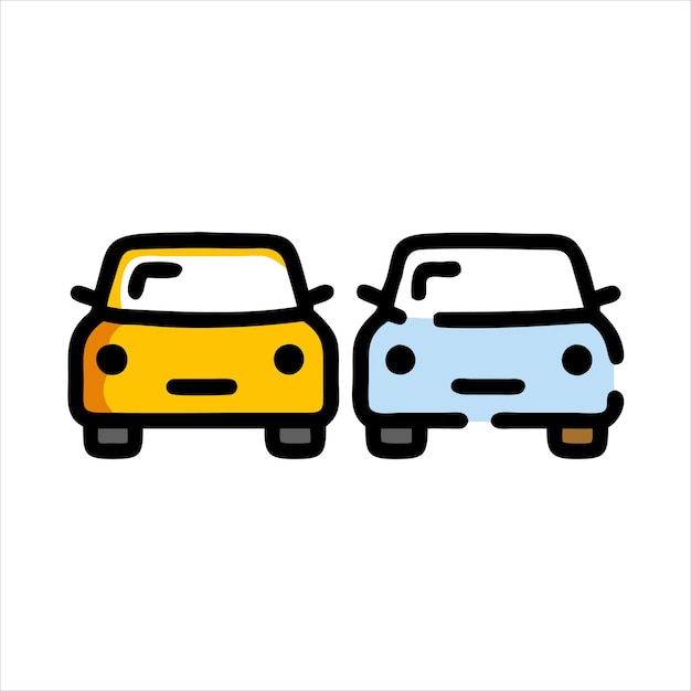 Coches amarillos adelantando icono Tráfico Transporte Tráfico de vehículos Seguridad vial Viajes automovilísticos