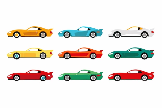 coches de diferentes colores con uno que dice cota de coche cota en la parte superior