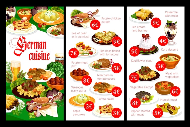 Cocina alemana comida platos menú restaurante comidas
