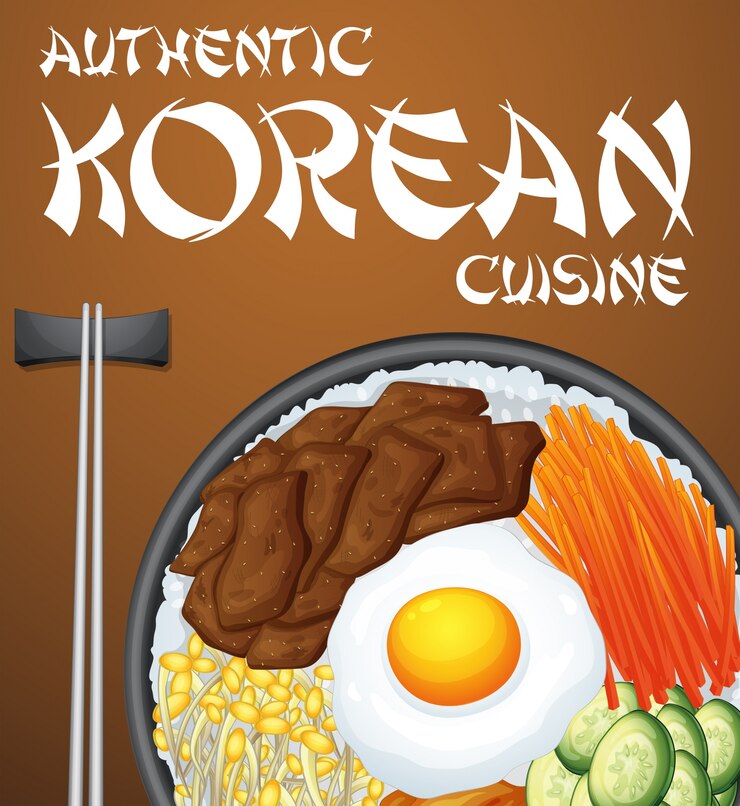 Vector cocina coreana auténtica