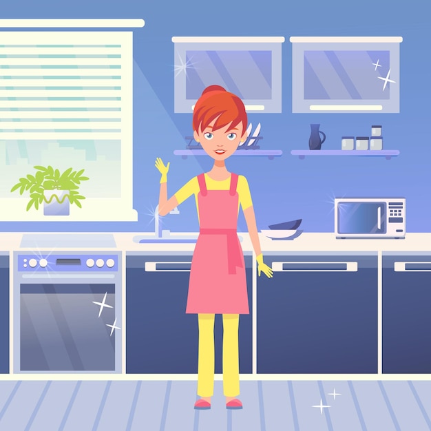 Cocina después de la limpieza Servicio de limpieza