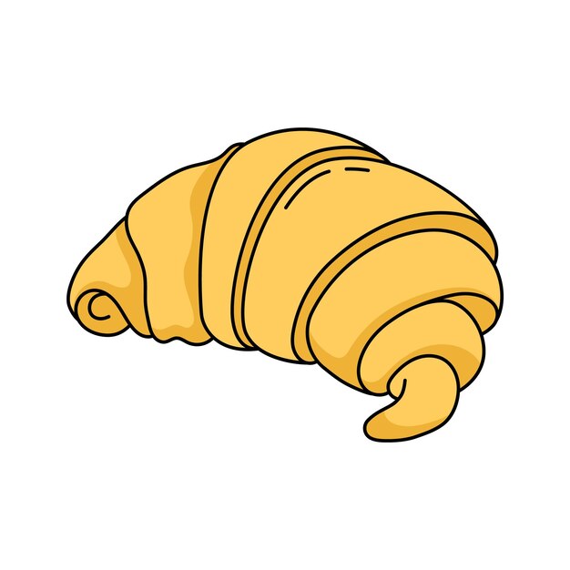 Cocina francesa croissant diseño vectorial icono de panadería de desayuno