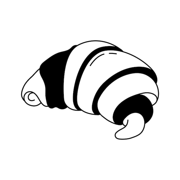 Cocina francesa croissant diseño vectorial icono de panadería de desayuno