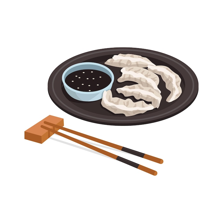 Vector cocina nacional japonesa. geza. albóndigas