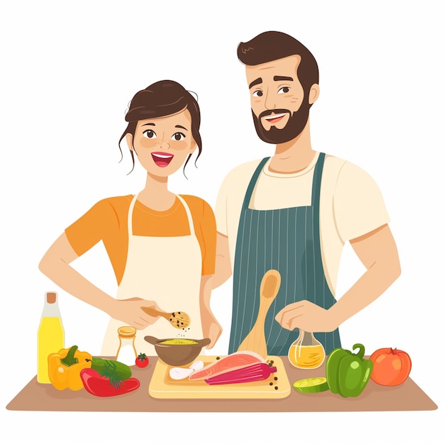 Vector cocina para parejas 3