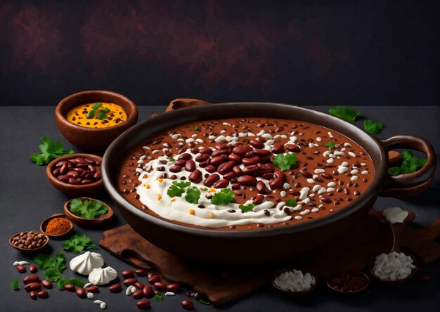 Vector cocina tradicional india dal makhani