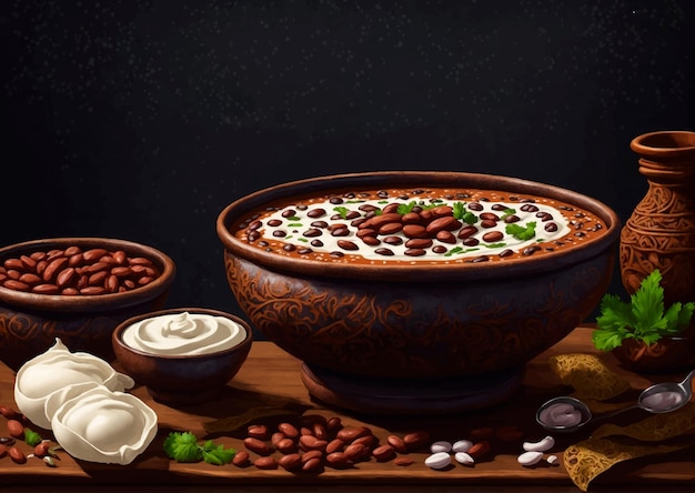 Vector cocina tradicional india dal makhani