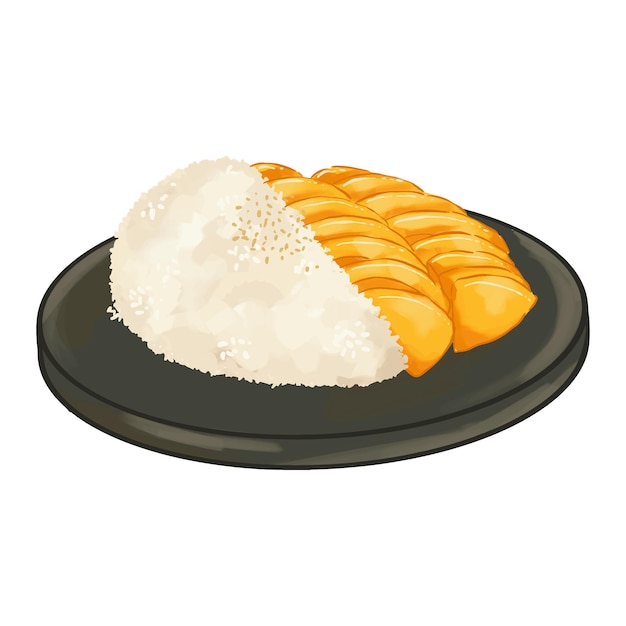 cocina tradicional y nacional de tailandia mango arroz pegajoso