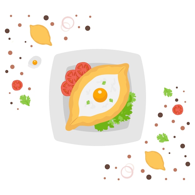 Cocina tradicional del sur del Cáucaso, signo de pastelería rellena, concepto de Khachapuri, alimento básico georgiano