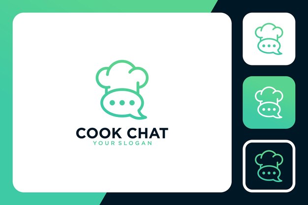 cocinar con la inspiración del diseño del logotipo de chat