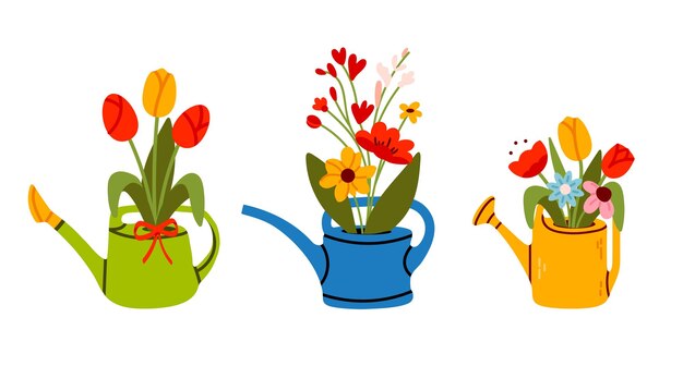 Cocinas de riego florales con flores Jardinería y decoración de primavera