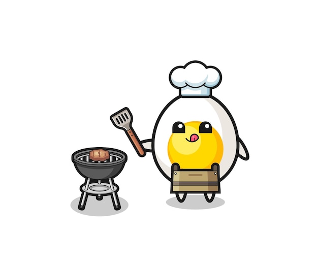 Cocinero de barbacoa de huevo cocido con parrilla