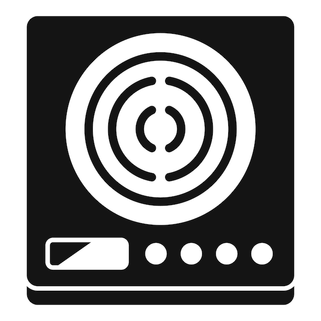 Cocinero de inducción moderno con icono del panel de control táctil