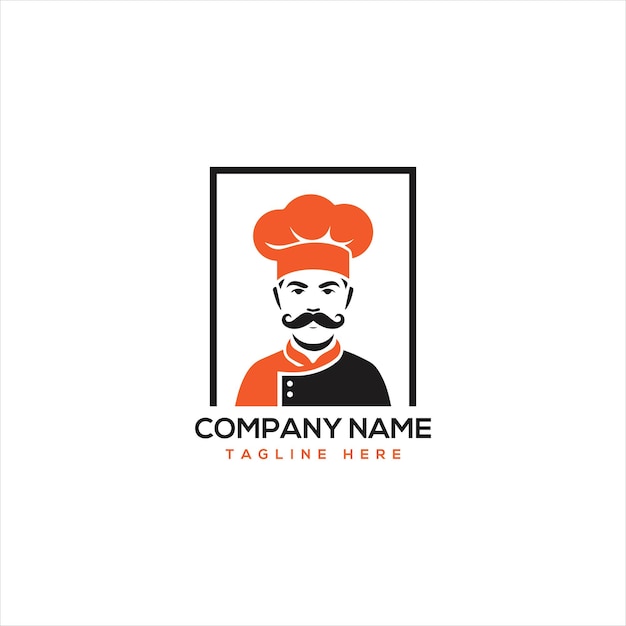 Cocinero jefe en símbolo o logotipo de gorra Concepto de comida del restaurante