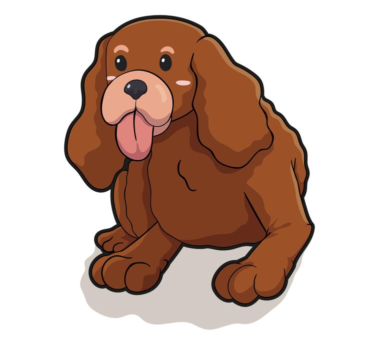 Vector cocker spaniel sentado sobre fondo blanco.