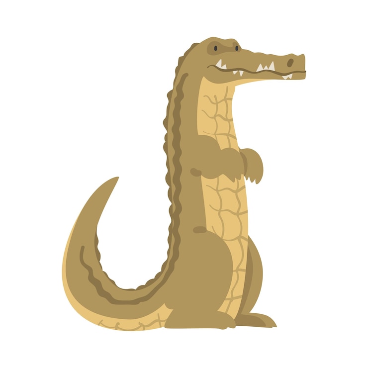 Vector coco cocodrilo africano animal salvaje depredador selva reptil dibujos animados ilustración vectorial