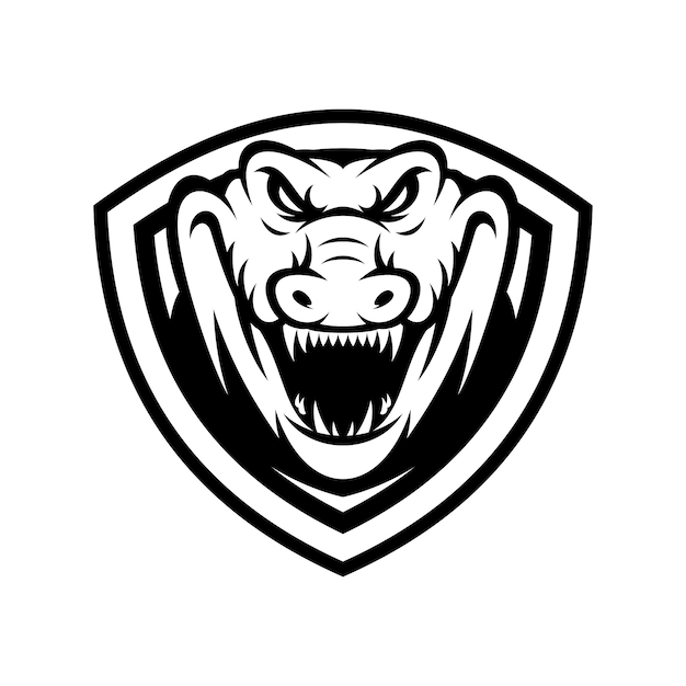 Cocodrilo animal deporte mascota cabeza logotipo vectorial