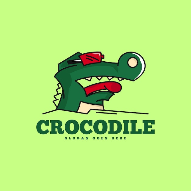 Cocodrilo Animal Logo Diseño Concepto Vector Reptil Cocodrilo Logo Diseño Concepto