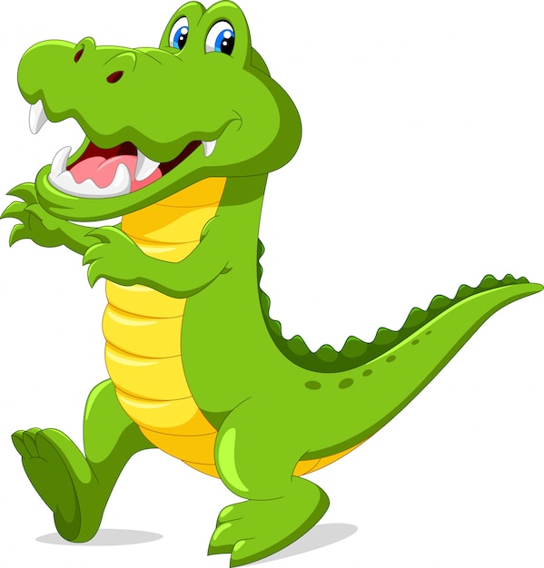 Cocodrilo feliz de dibujos animados