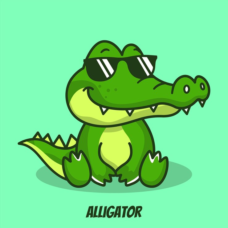 Vector cocodrilo con gafas de sol vector lindo