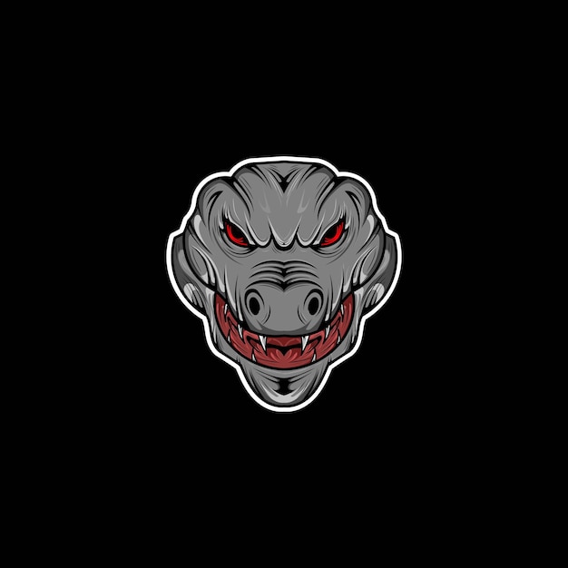 Cocodrilo vector ilustración logo mascout dibujado a mano