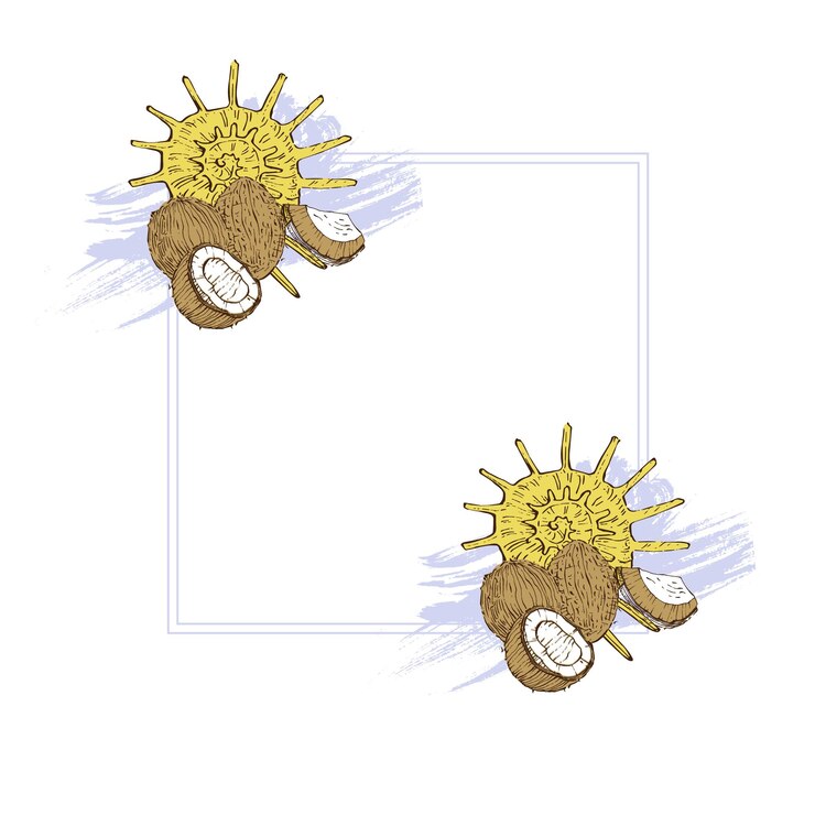 Vector cocos y conchas elegante patrón sin costuras dibujado a mano un collage contemporáneo con formas simples diseño exótico moderno para la cubierta de papel tela papel tapiz interior gráficos vectoriales