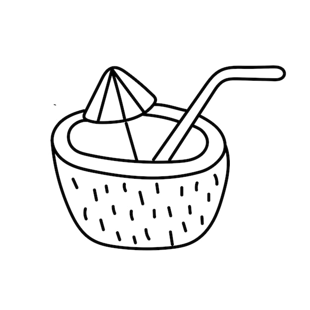 Cóctel de coco al estilo de los doodles