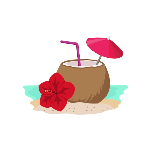 Coctel y flor de coco