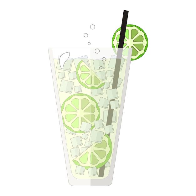 Cóctel mojito en forma de gráficos vectoriales planos.