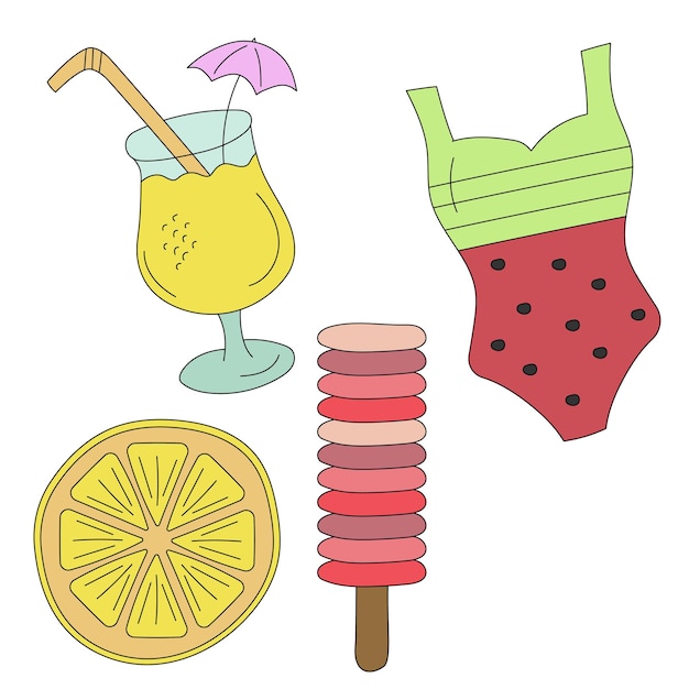 Un cóctel de verano divertido con helado de limón y traje de baño.
