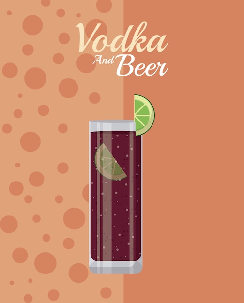 Cóctel de vodka con soda y limones