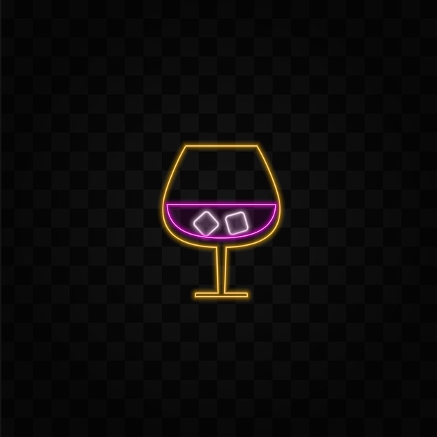 Cocteles tropicales conjunto vectorial de estilo de neón gafas de vino espumoso vino alcohol varias formas bebida de neón