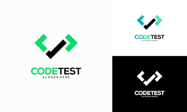 Code tester logo plantilla diseño concepto programador tecnología logo