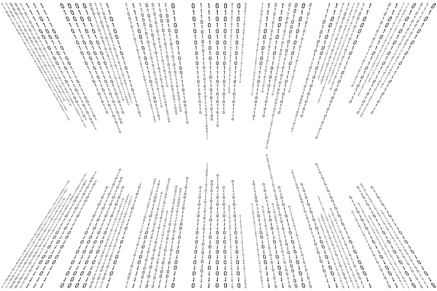 Code Zero One Flowing Abstract Background with Numbers and Symbols of binary code