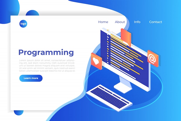 Codificación, desarrollo de software, concepto isométrico de programación
